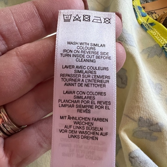 ASOS bright yellow dress with blue flowers - Picture 2 of 8